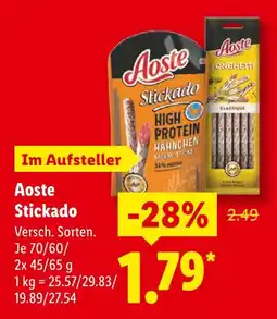 Lidl Aoste stickado high protein hähnchen salami-sticks Angebot