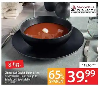 Zurbrüggen Maxwell & williams dinner-set caviar black 8-tlg Angebot