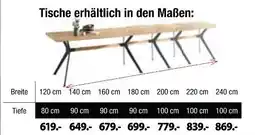 Zurbrüggen Tisch Angebot
