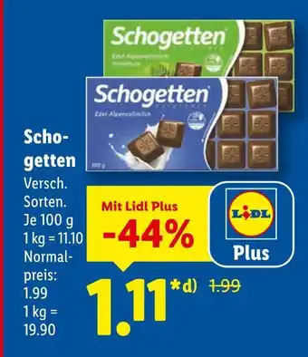 Lidl Schogetten edel-alpenvollmilch Angebot
