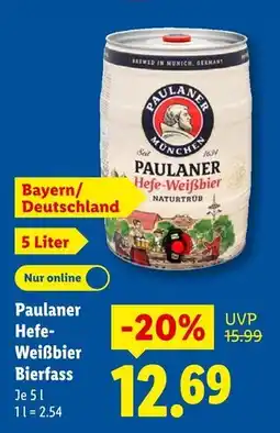 Lidl Paulaner hefe-weißbier bierfass Angebot