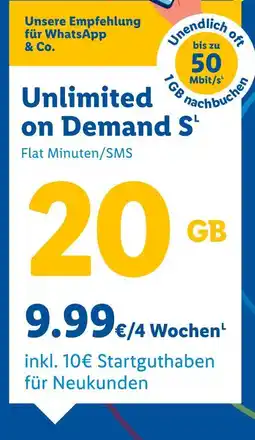 Lidl Unlimited on demand s Angebot