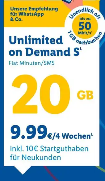 Lidl Unlimited on demand s Angebot