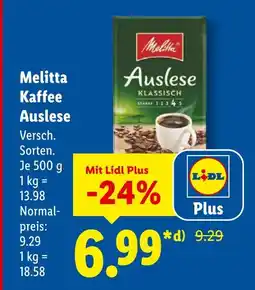 Lidl Melitta kaffee auslese Angebot