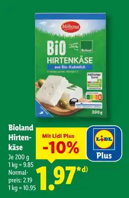 Lidl Milbona bioland hirtenkäse Angebot