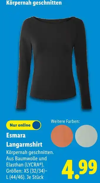 Lidl Esmara langarmshirt Angebot