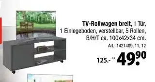 Zurbrüggen Tv-rollwagen breit Angebot