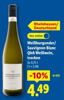 Lidl Weißburgunder qba weißwein, trocken Angebot