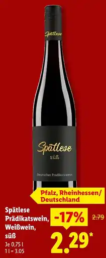 Lidl Spätlese süß Angebot