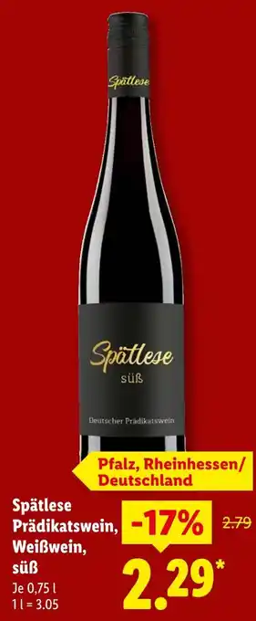 Lidl Spätlese süß Angebot