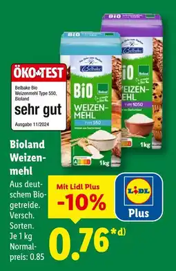 Lidl Belbake bio weizenmehl type 550 Angebot