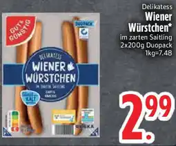 Edeka Gut & Günstig Delikatess Wiener Würstchen Angebot