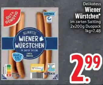 Edeka Gut & Günstig Delikatess Wiener Würstchen Angebot