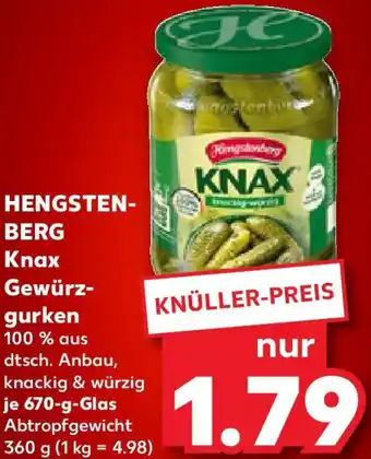 Kaufland HENGSTENBERG Knax Gewürzgurken Angebot