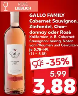 Kaufland GALLO FAMILY Cabernet Sauvignon, Zinfandel, Chardonnay oder Rosé Angebot
