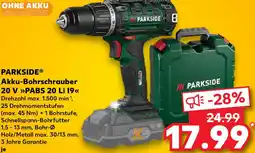 Kaufland PARKSIDE Akku-Bohrschrauber 20 V PABS 20 Li I9 Angebot