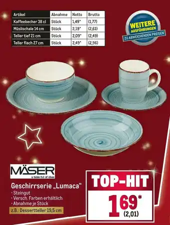 METRO Mäser geschirrserie „lumaca“ Angebot