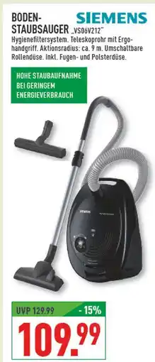 Marktkauf Siemens bodenstaubsauger vs06v212 Angebot