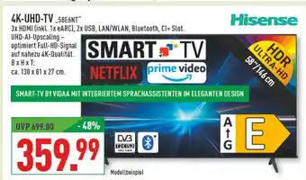Marktkauf Hisense 4k-uhd-tv 58e6nt Angebot