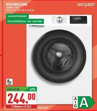 Marktkauf Exquisit waschmaschine wa8014-340a Angebot
