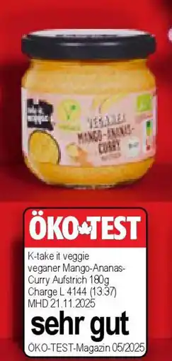 Kaufland K-TAKE IT VEGGIE Veganer Bio-Brotaufstrich Angebot