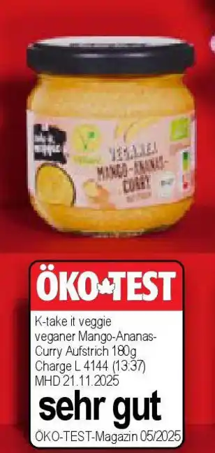 Kaufland K-TAKE IT VEGGIE Veganer Bio-Brotaufstrich Angebot