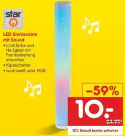 Netto Marken-Discount star LED Stehleuchte mit Sound Angebot
