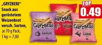 Mix Markt GRYZBERI Snack aus geröstetem Weizenbrot Angebot