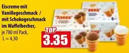 Mix Markt Eiscreme mit Vanillegeschmack / mit Schokogeschmack im Waffelbecher Angebot