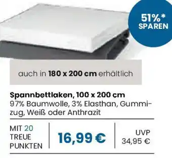 Edeka SCHIESSER Spannbettlaken, 100 x 200 cm Angebot