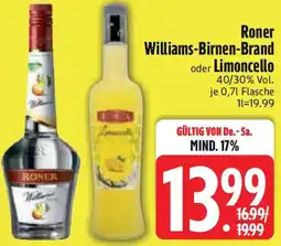 Edeka Roner Williams-Birnen-Brand oder Limoncello Angebot