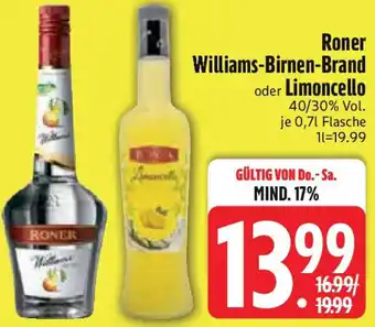 Edeka Roner Williams-Birnen-Brand oder Limoncello Angebot