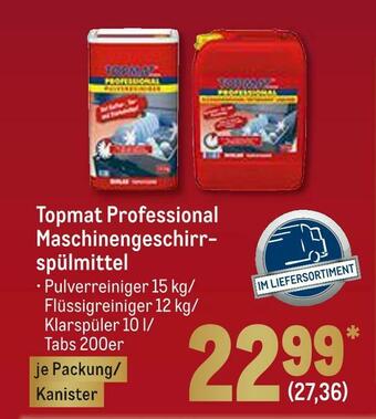 METRO Topmat professional maschinengeschirrspülmittel Angebot