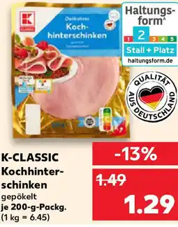 Kaufland K-CLASSIC Kochhinter- schinken Angebot