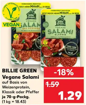 Kaufland BILLIE GREEN Vegane Salami Angebot