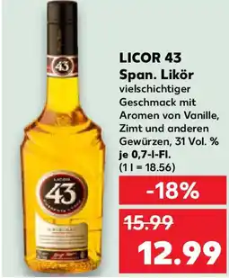 Kaufland LICOR 43 Span. Likör Angebot