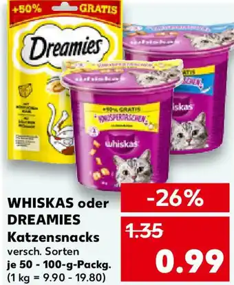 Kaufland WHISKAS oder DREAMIES Katzensnacks Angebot
