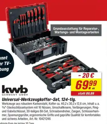 toom Baumarkt kwb Universal-Werkzeugkoffer-Set, 124-tlg. Angebot