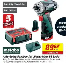 toom Baumarkt metabo Akku-Bohrschrauber-Set,,Power Maxx BS Basic" Angebot