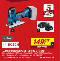 toom Baumarkt BOSCH Akku-Stichsäge „GST 18V-LI S - Solo" Angebot