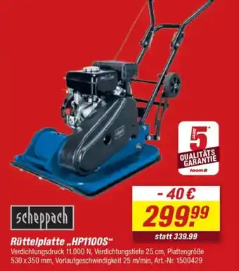 toom Baumarkt scheppach Rüttelplatte „HP1100S" Angebot