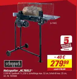 toom Baumarkt Scheppach Holzspalter,,HL760LS" Angebot