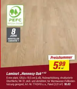 toom Baumarkt PEFC Laminat,,Hennesy Oak" Angebot