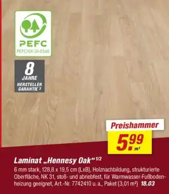 toom Baumarkt PEFC Laminat,,Hennesy Oak" Angebot