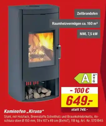 toom Baumarkt Kaminofen,,Kiruna" Angebot