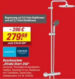 toom Baumarkt QUICKFIX GROHE Duschsystem ,,Vitalio Start 250" Angebot