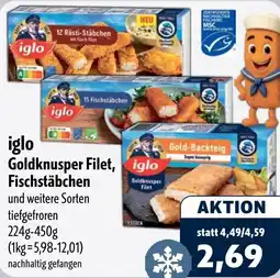 Aktiv Irma iglo Goldknusper Filet, Fischstäbchen Angebot
