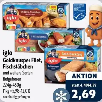 Aktiv Irma iglo Goldknusper Filet, Fischstäbchen Angebot