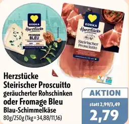 Aktiv Irma Herzstücke Steirischer Proscuitto geräucherter Rohschinken oder Fromage Bleu Blau-Schimmelkäse Angebot