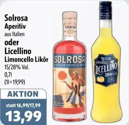 Aktiv Irma Solrosa Aperitiv oder Licellino Limoncello Likör Angebot